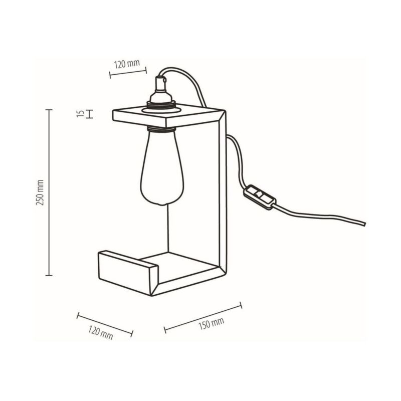 Drewniana Lampa Stołowa SPOT Light 1xE27 Max.15W Dąb Olejowany FSC, Polski Producent, 1 szt.