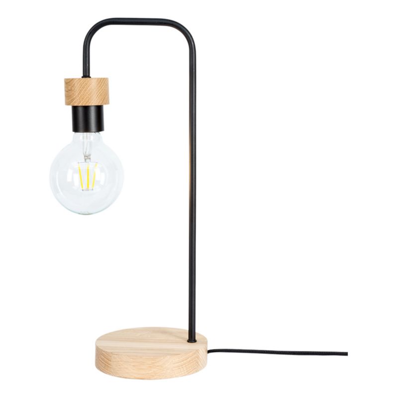 Drewniana Lampa Stołowa SPOT Light 1xE27 Max.25W Dąb Olejowany FSC w Industrialnym Stylu, Polski Producent, 1 szt.