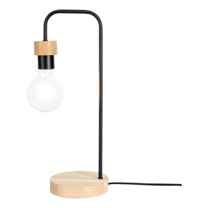 Drewniana Lampa Stołowa SPOT Light 1xE27 Max.25W Dąb Olejowany FSC w Industrialnym Stylu, Polski Producent, 1 szt.