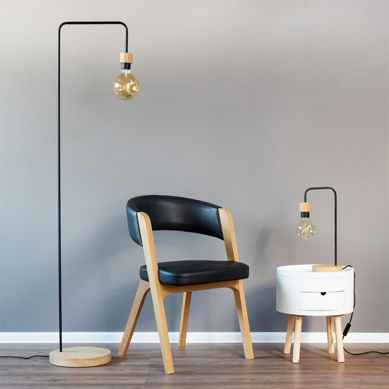 Drewniana Lampa Stołowa SPOT Light 1xE27 Max.25W Dąb Olejowany FSC w Industrialnym Stylu, Polski Producent, 1 szt.