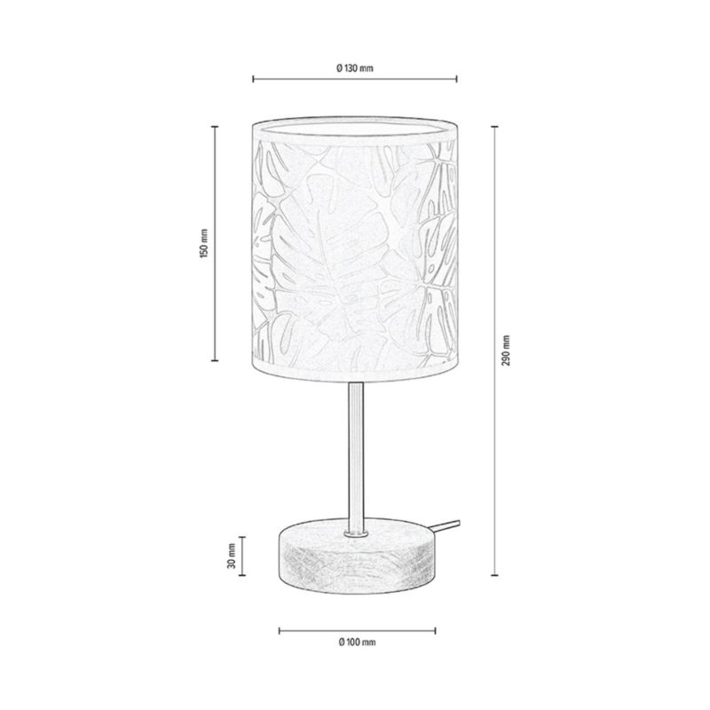 Drewniana Lampa Stołowa SPOT Light 1xE27 Max.25W Dąb Olejowany FSC w Kompozycji z Beżowym Abażurem, 1 szt.