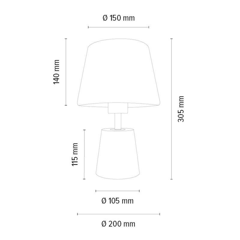 Drewniana Lampa Stołowa SPOT Light 1xE27 Max.25W Dąb Olejowany FSC w Kompozycji z Czarnym Abażurem, 1 szt.
