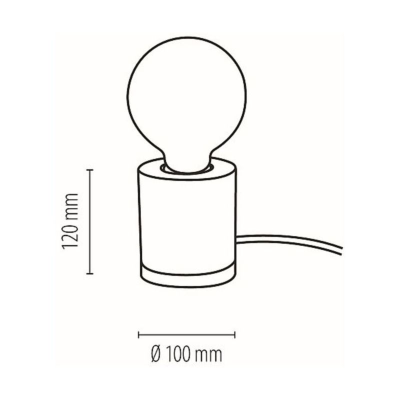 Drewniana Lampa Stołowa SPOT Light 1xE27 Max.25W Dąb Olejowany FSC w Kompozycji z Szarym Betonem Polski Producent 1 szt.
