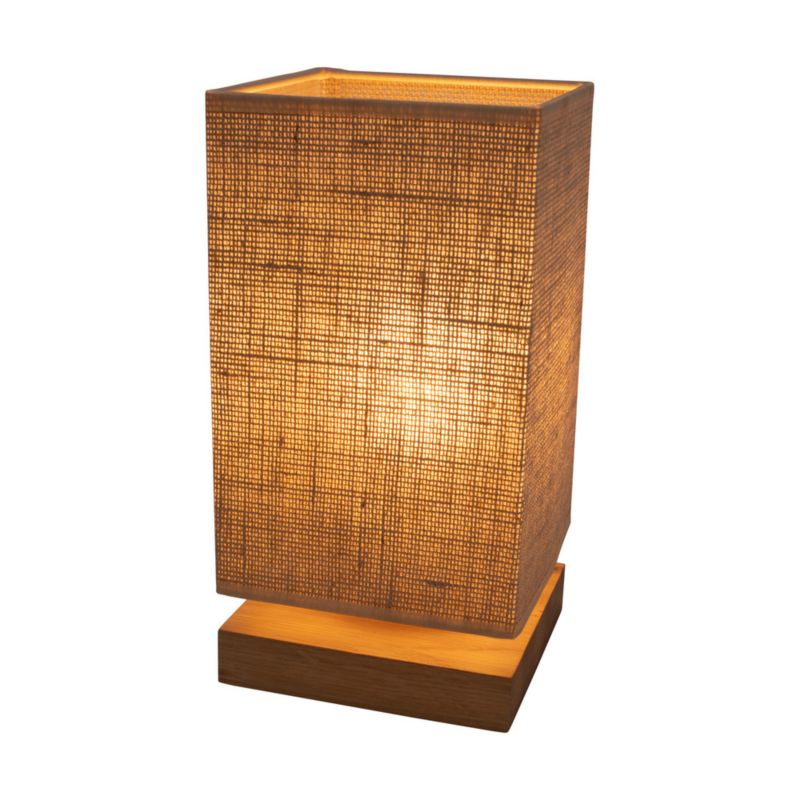 Drewniana Lampa Stołowa SPOT Light  1xE27 Max.25W Dąb Olejowany FSC z Beżową Jutą, Polski Producent, 1 szt.