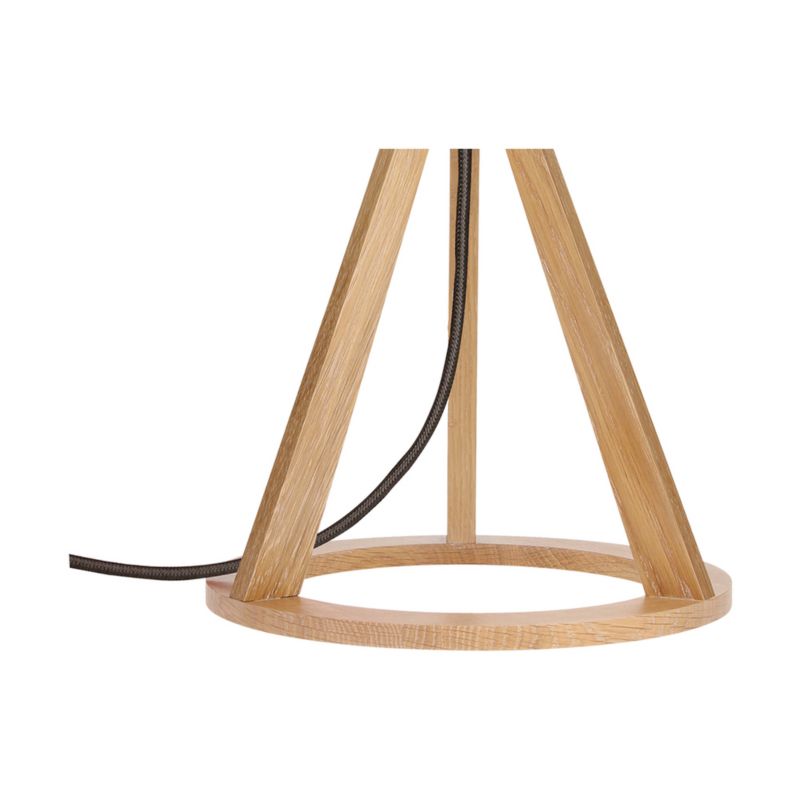 Drewniana Lampa Stołowa SPOT Light 1xE27 Max.25W Dąb Olejowany FSC z Kremową Tkaniną, Polski Producent, 1 szt.