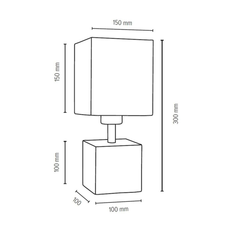 Drewniana Lampa Stołowa SPOT Light  1xE27 Max.25W Drewno Bukowe FSC z Białą Tkaniną Polski Producent 1 szt.