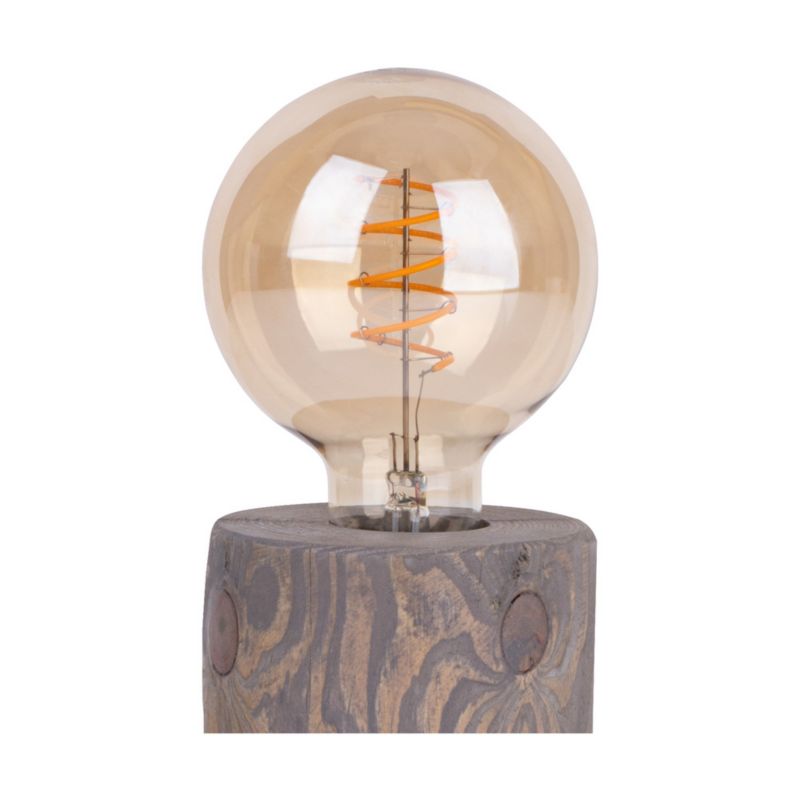 Drewniana Lampa Stołowa SPOT Light  1xE27 Max.25W Drewno Sosnowe Szare FSC, Polski Producent, 1 szt.