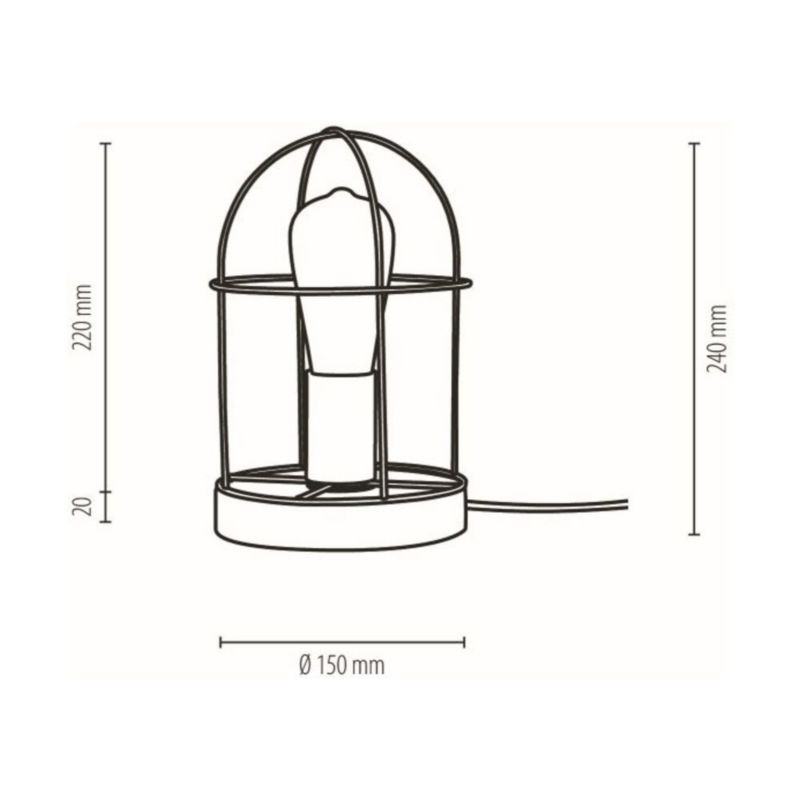 Drewniana Lampa Stołowa SPOT Light 1xE27 Max.25W Drewno Sosnowe Szare FSC z Akcentem Srebra, 1 szt.