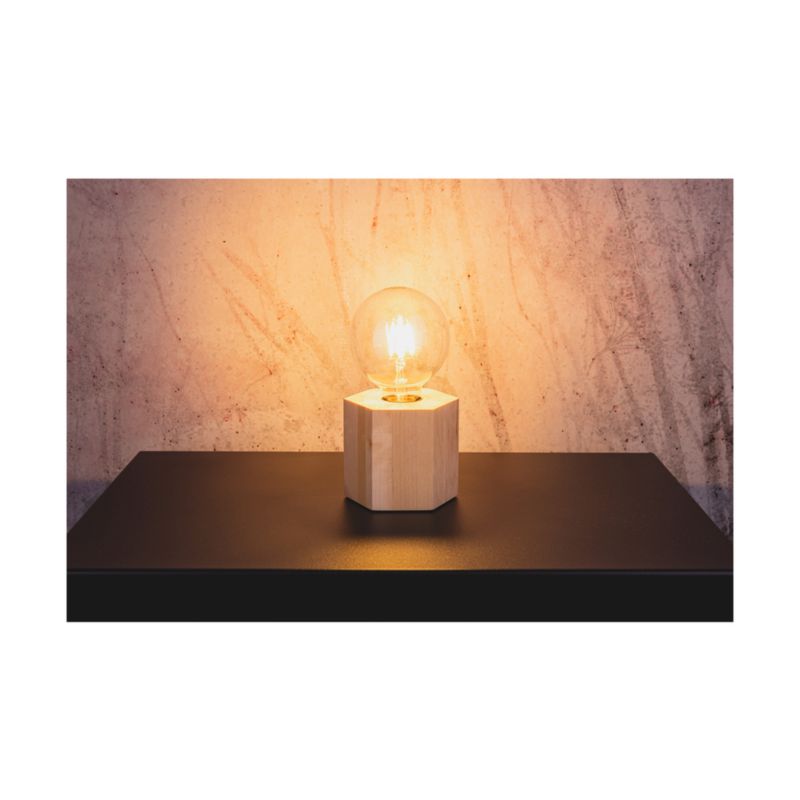 Drewniana Lampa Stołowa SPOT Light  1xE27 Max.25W Naturalna Brzoza FSC, Polski Producent, 1 szt.