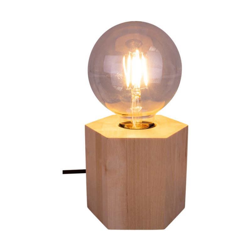 Drewniana Lampa Stołowa SPOT Light  1xE27 Max.25W Naturalna Brzoza FSC, Polski Producent, 1 szt.