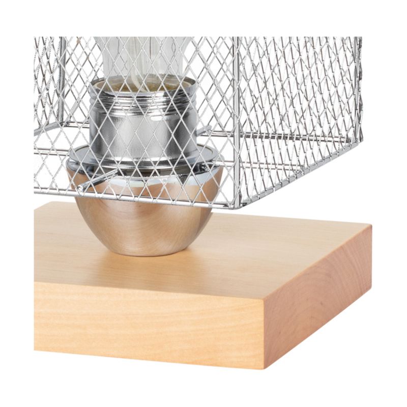 Drewniana Lampa Stołowa SPOT Light 1xE27 Max.25W Naturalna Brzoza FSC z Chromowanym Kloszem, 1 szt.