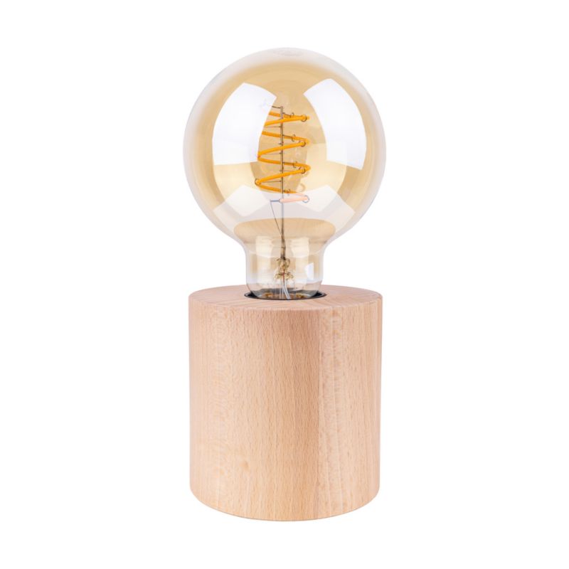 Drewniana Lampa Stołowa SPOT Light  1xE27 Max.25W Naturalne Drewno Bukowe FSC, Polski Producent, 1 szt.
