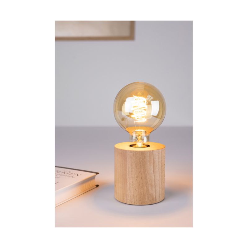 Drewniana Lampa Stołowa SPOT Light  1xE27 Max.25W Naturalne Drewno Bukowe FSC, Polski Producent, 1 szt.