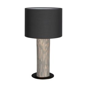 Drewniana Lampa Stołowa SPOT Light 1xE27 Max.40W Drewno Sosnowe Szare FSC z Antracytowym Abażurem, 1 szt.