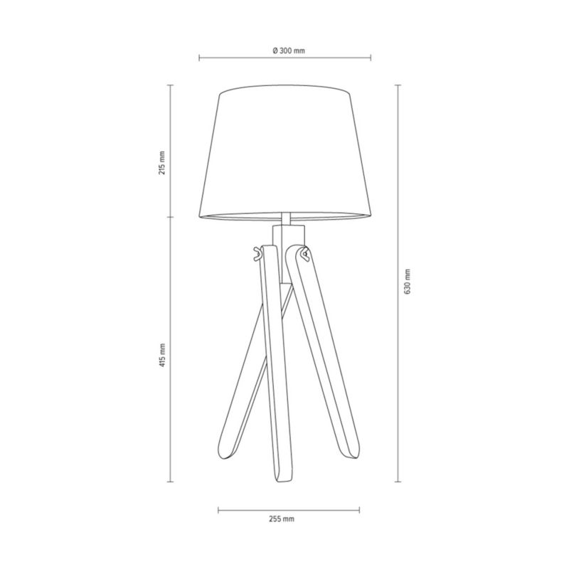 Drewniana Lampa Stołowa SPOT Light 1xE27 Max.40W Naturalne Drewno Dębowe FSC z akcentem Białego Abażuru, 1szt