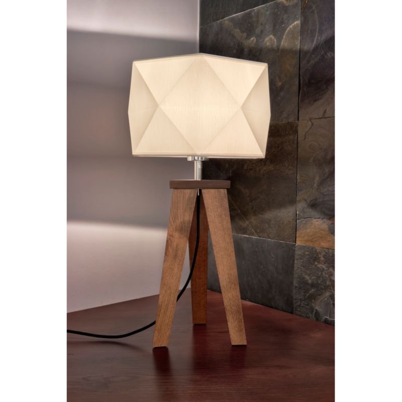 Drewniana Lampa Stołowa SPOT Light  1xE27 Max.60W Dąb Olejowany FSC z Białym Abażurem, Polski Producent, 1szt.