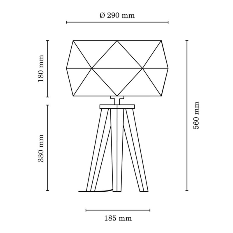 Drewniana Lampa Stołowa SPOT Light  1xE27 Max.60W Dąb Olejowany FSC z Białym Abażurem, Polski Producent, 1szt.