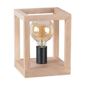 Drewniana Lampa Stołowa SPOT Light  1xE27 Max.60W Dąb Olejowany FSC z Dodatkiem Czerni, Polski Producent, 1 szt.