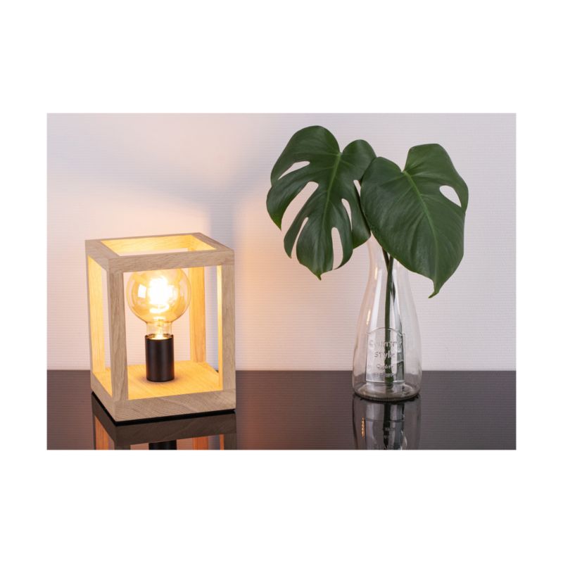 Drewniana Lampa Stołowa SPOT Light  1xE27 Max.60W Dąb Olejowany FSC z Dodatkiem Czerni, Polski Producent, 1 szt.