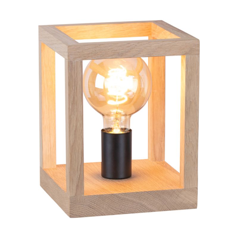 Drewniana Lampa Stołowa SPOT Light  1xE27 Max.60W Dąb Olejowany FSC z Dodatkiem Czerni, Polski Producent, 1 szt.