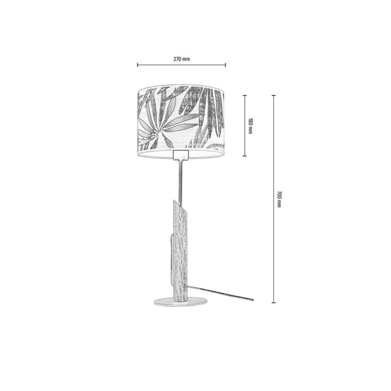 Drewniana Lampa Stołowa SPOT Light 1xE27 Max.60W Dąb Olejowany FSC z Wielokolorowym Abażurem, Polski Producent, 1 szt.