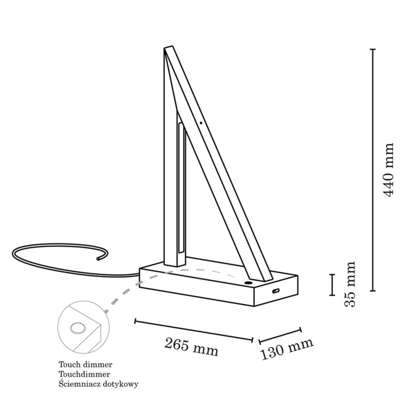 Drewniana Lampa Stołowa SPOT Light  2xLED 8.5W Drewno Bukowe Orzechowe FSC, Ściemniacz Dotykowy, 1 szt.