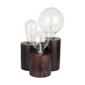 Drewniana Lampa Stołowa SPOT Light  Round 3xE27 Max.15W Drewno Bukowe Orzechowe FSC, Polski Producent, 1 szt.