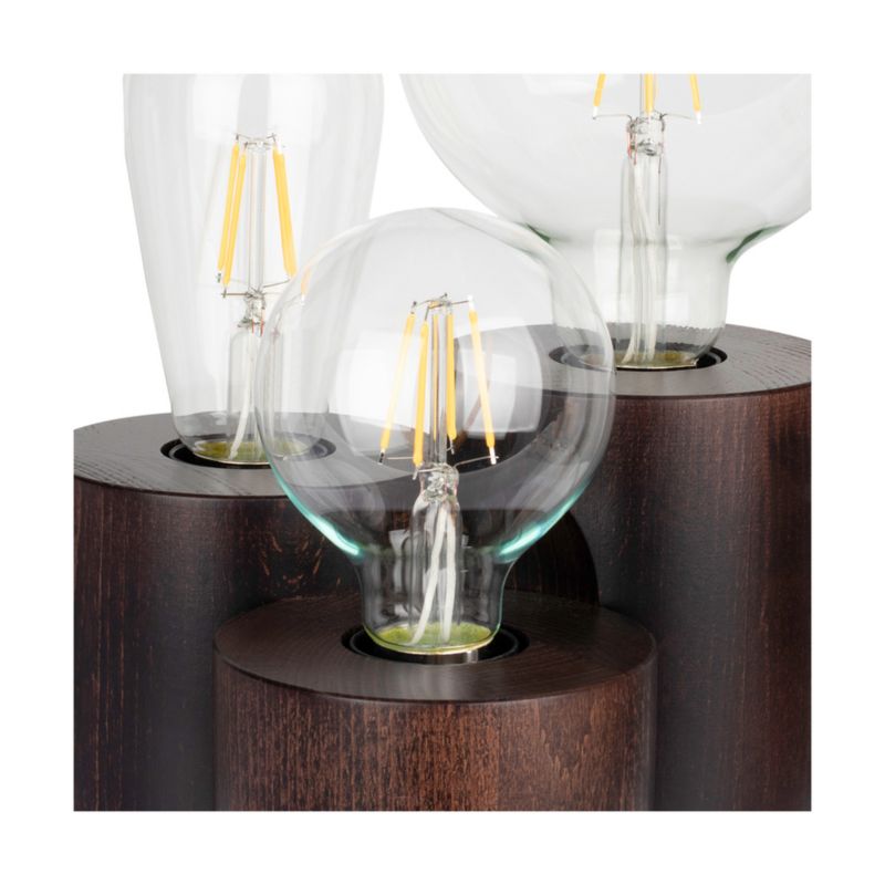 Drewniana Lampa Stołowa SPOT Light  Round 3xE27 Max.15W Drewno Bukowe Orzechowe FSC, Polski Producent, 1 szt.