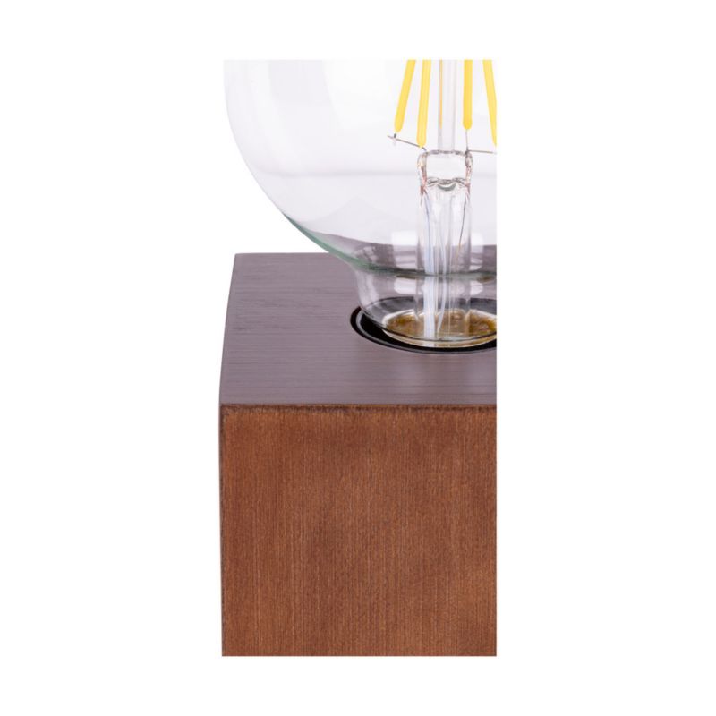 Drewniana Lampa Stołowa SPOT Light  Square 1xE27 Max.25W Drewno Bukowe Orzechowe FSC, Polski Producent, 1 szt.
