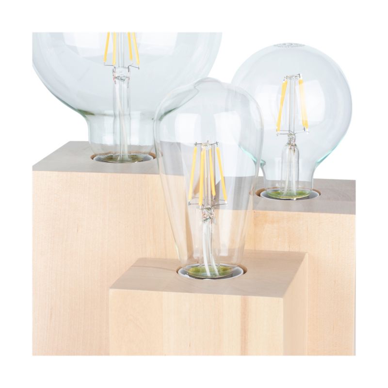 Drewniana Lampa Stołowa SPOT Light  Square 3xE27 Max.15W Naturalna Brzoza FSC, Polski Producent, 1 szt.