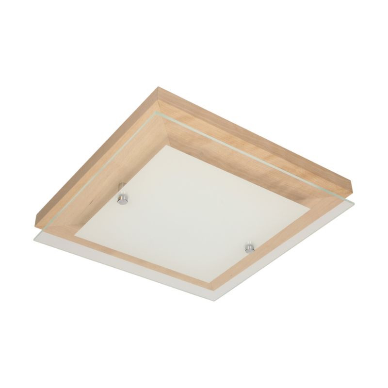 Drewniana Lampa Sufitowa SPOT  1xLED 14W Naturalna Brzoza FSC z Transparentnym Szkłem, Polski Producent, 1 szt.