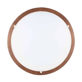 Drewniana Lampa Sufitowa SPOT  1xLED 18W Drewno Bukowe Orzechowe FSC z Białym Szkłem, Polski Producent, 1 szt.