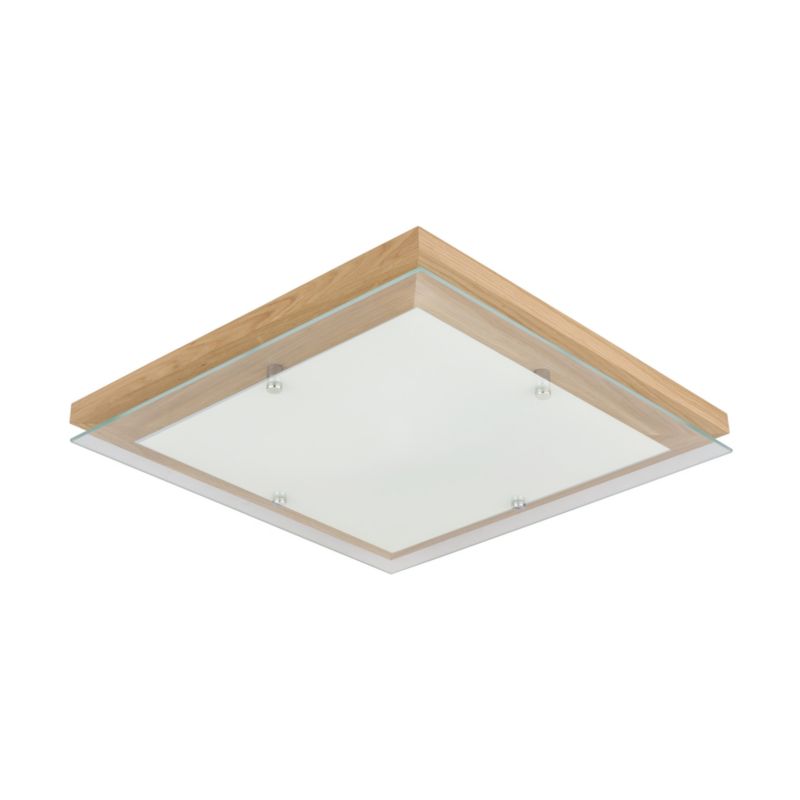Drewniana Lampa Sufitowa SPOT  1xLED 24W Dąb Olejowany FSC z Białym Szkłem, Polski Producent, 1 szt.