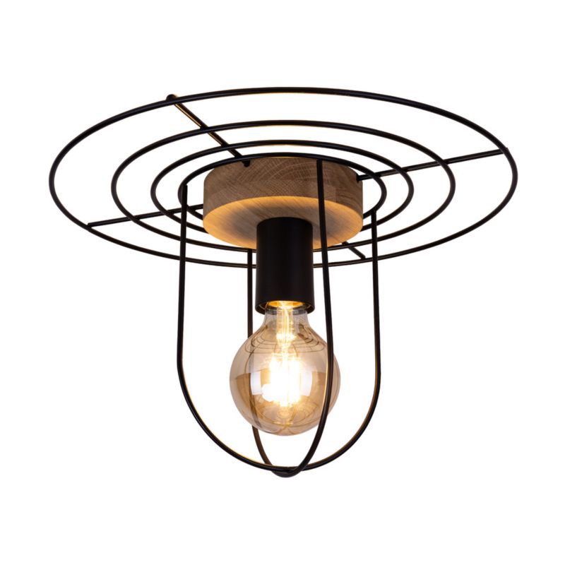 Drewniana Lampa Sufitowa SPOT Light  1xE27 Max.60W Dąb Olejowany FSC z Dodatkiem Czerni, Polski Producent, 1szt.