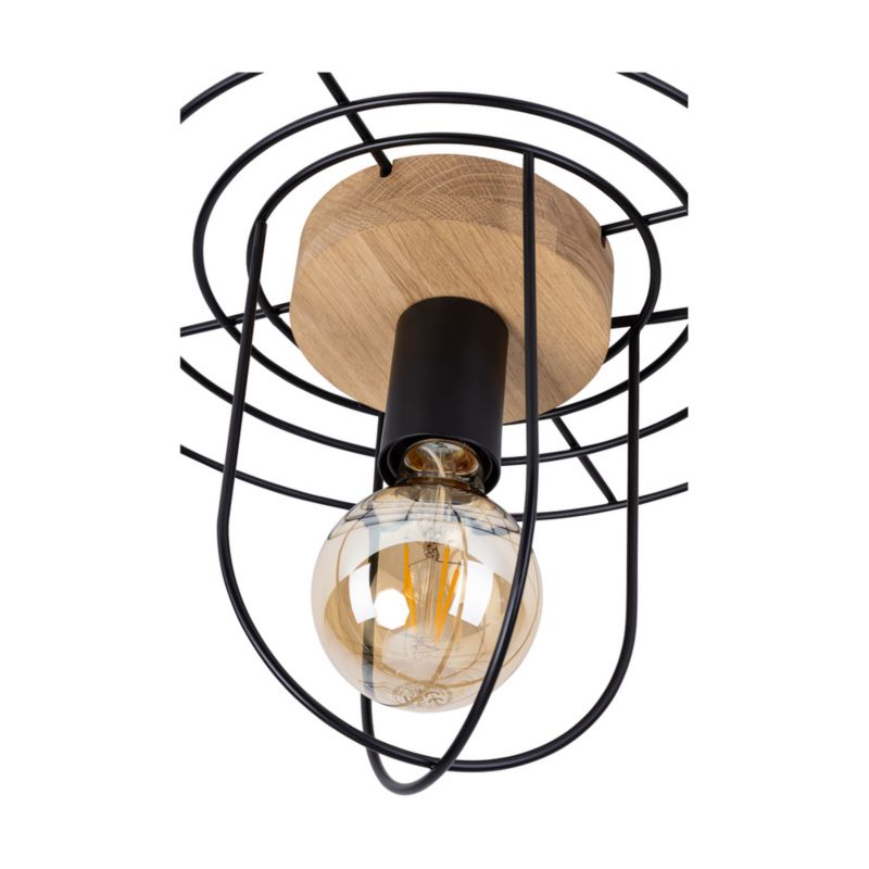 Drewniana Lampa Sufitowa SPOT Light  1xE27 Max.60W Dąb Olejowany FSC z Dodatkiem Czerni, Polski Producent, 1szt.