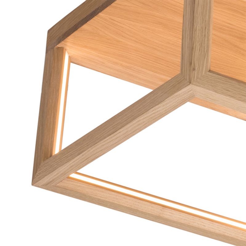 Drewniana Lampa Sufitowa SPOT Light 1xLED 27W Dąb Olejowany FSC, Sterowana Pilotem, Polski Producent, 1 szt.