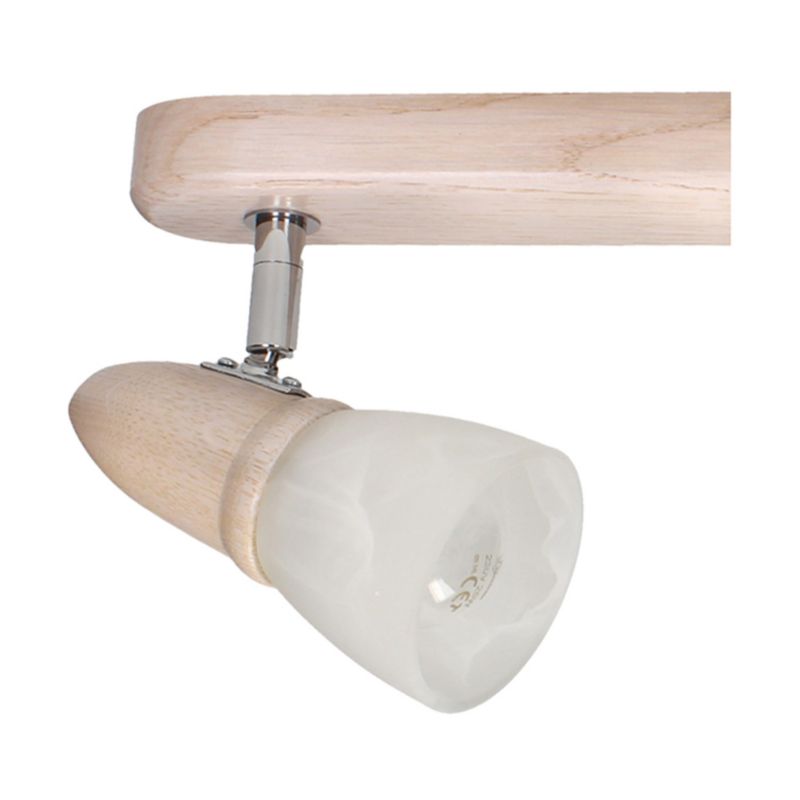 Drewniana Lampa Sufitowa SPOT Light 2xE14 Max.40W Dąb Bielony FSC w Połączeniu z Białymi Kloszami, 1 szt.