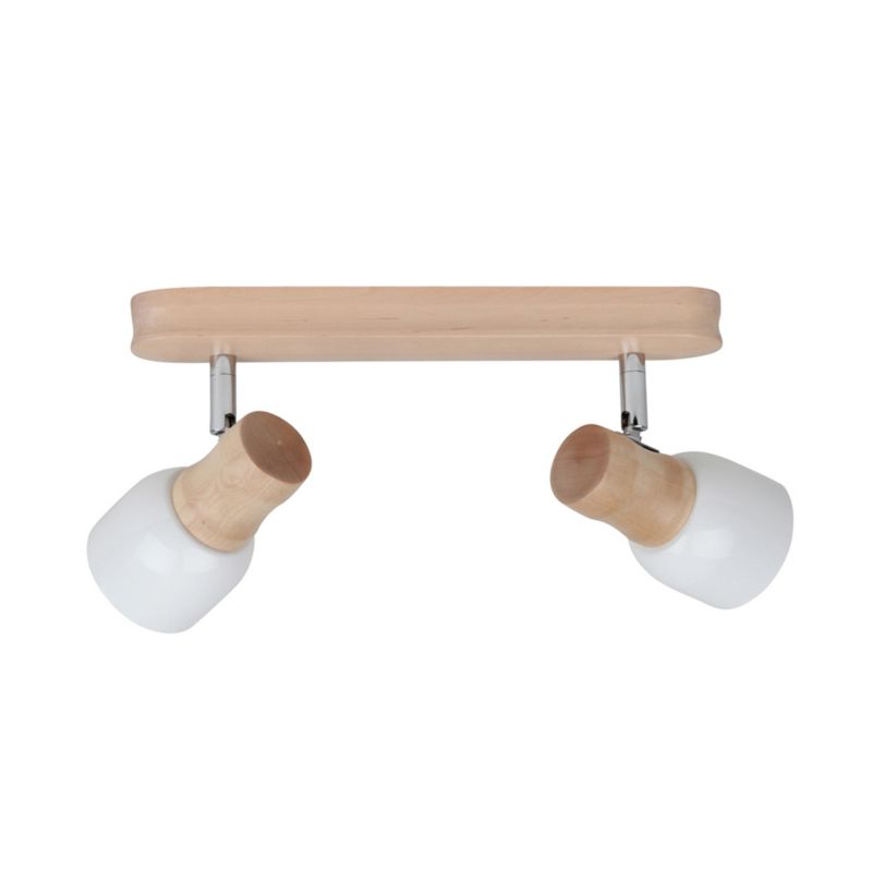 Drewniana Lampa Sufitowa SPOT Light  2xE14 Max.40W Naturalna Brzoza FSC z Białym Kloszem, Polski Producent 1 szt.