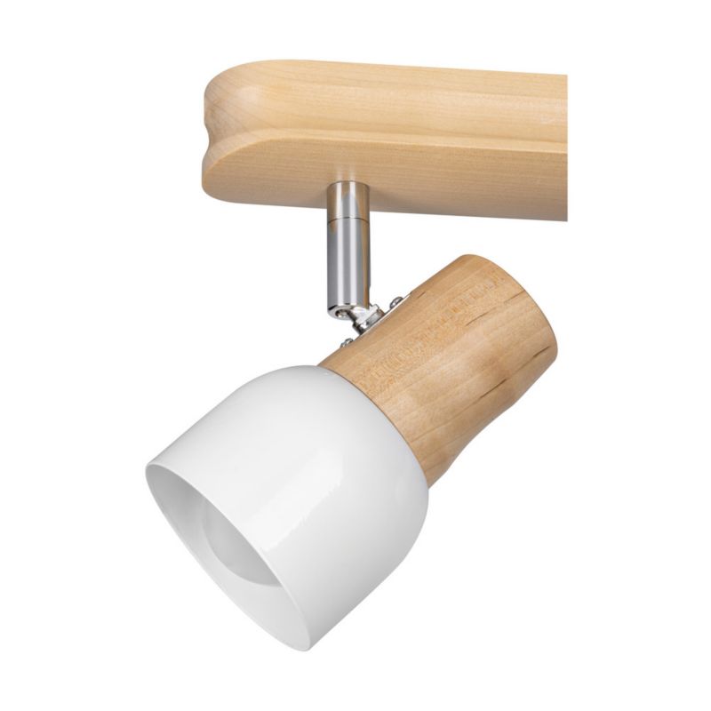 Drewniana Lampa Sufitowa SPOT Light  2xE14 Max.40W Naturalna Brzoza FSC z Białym Kloszem, Polski Producent 1 szt.