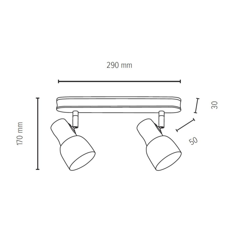 Drewniana Lampa Sufitowa SPOT Light  2xE14 Max.40W Naturalna Brzoza FSC z Białym Kloszem, Polski Producent 1 szt.