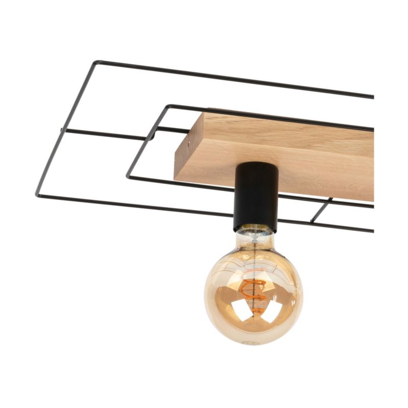 Drewniana Lampa Sufitowa SPOT Light  2xE27 Max.60W Dąb Olejowany FSC z Dodatkiem Czerni, Polski Producent, 1szt.