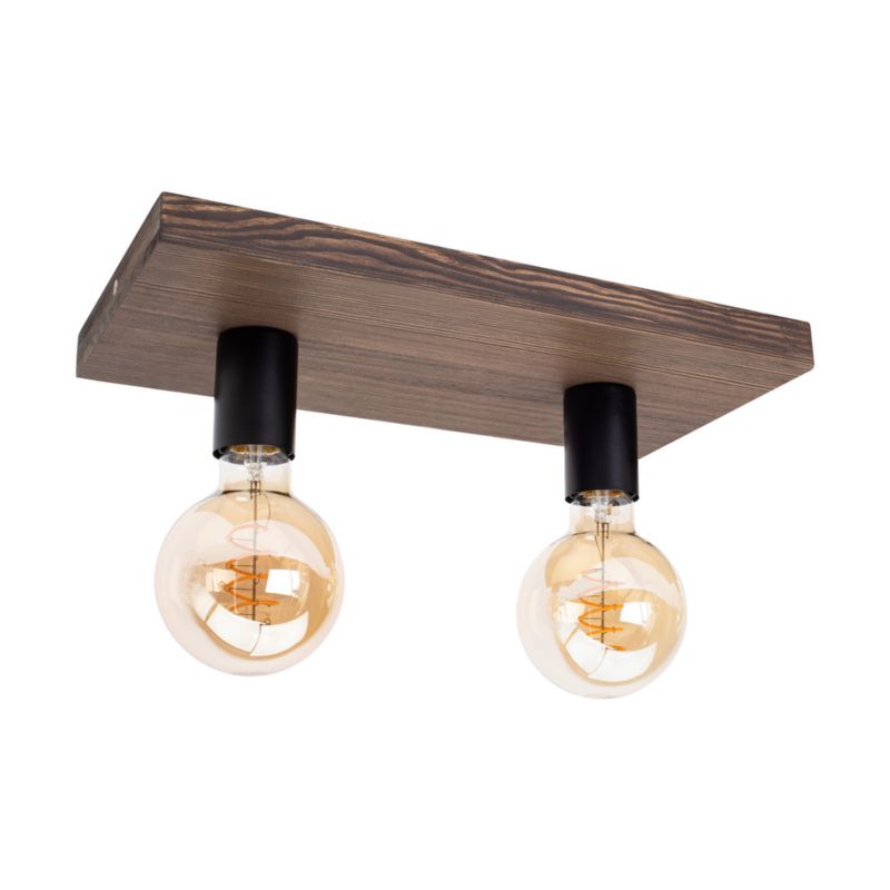 Drewniana Lampa Sufitowa SPOT Light  2xE27 Max.60W Sosna Bejcowana Orzechowa FSC, Polski Producent, 1 szt.