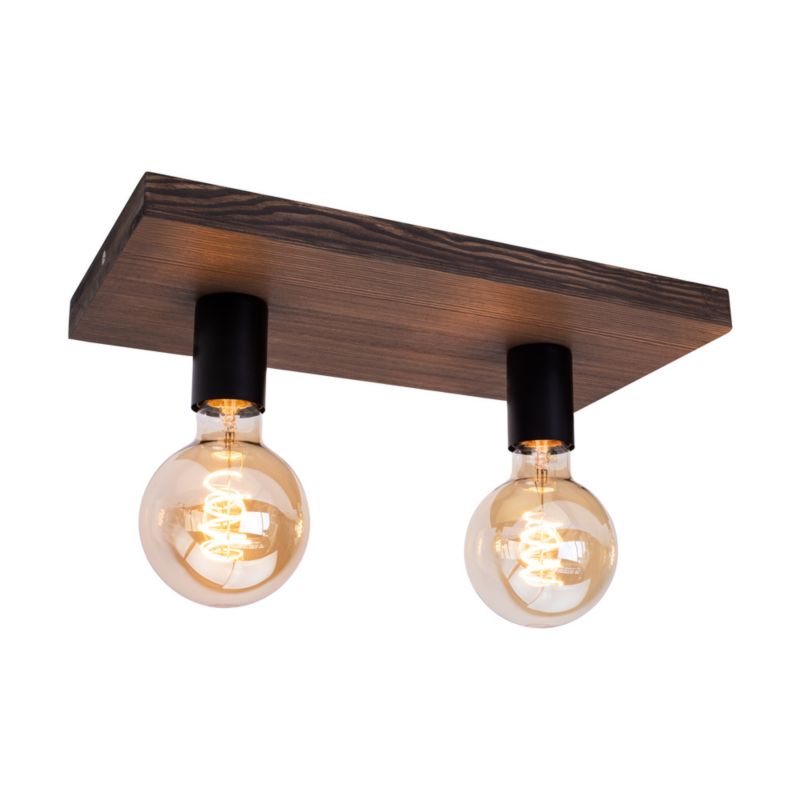 Drewniana Lampa Sufitowa SPOT Light  2xE27 Max.60W Sosna Bejcowana Orzechowa FSC, Polski Producent, 1 szt.