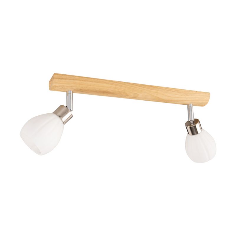 Drewniana Lampa Sufitowa SPOT Light  2xG9 LED 3W Dąb Olejowany FSC z Akcentem Satyny i Bieli Polski Producent 1 szt.