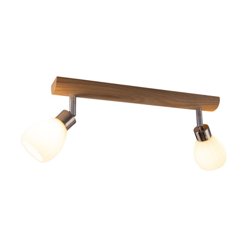 Drewniana Lampa Sufitowa SPOT Light  2xG9 LED 3W Dąb Olejowany FSC z Akcentem Satyny i Bieli Polski Producent 1 szt.