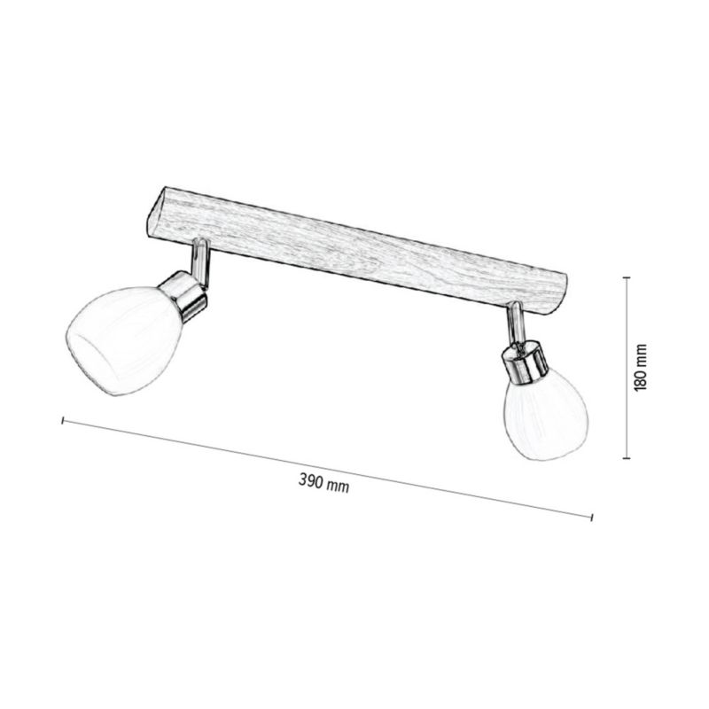 Drewniana Lampa Sufitowa SPOT Light  2xG9 LED 3W Dąb Olejowany FSC z Akcentem Satyny i Bieli Polski Producent 1 szt.