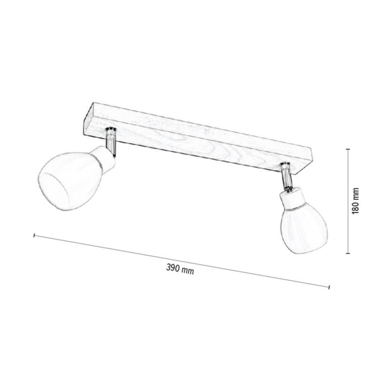 Drewniana Lampa Sufitowa SPOT Light  2xG9 LED 3W Naturalna Brzoza FSC z Akcentami Bieli, Polski Producent, 1 szt.