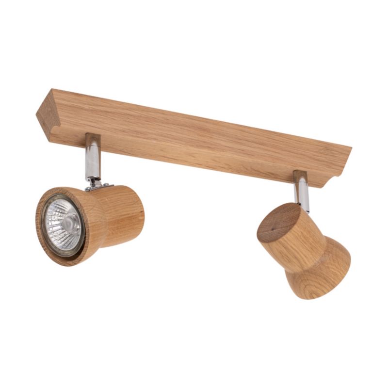 Drewniana Lampa Sufitowa SPOT Light  2xGU10 LED 5W Dąb Olejowany FSC, Polski Producent 1 szt.