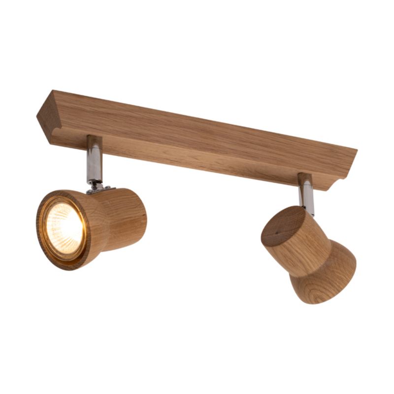 Drewniana Lampa Sufitowa SPOT Light  2xGU10 LED 5W Dąb Olejowany FSC, Polski Producent 1 szt.