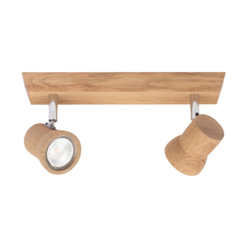 Drewniana Lampa Sufitowa SPOT Light  2xGU10 LED 5W Dąb Olejowany FSC, Polski Producent 1 szt.